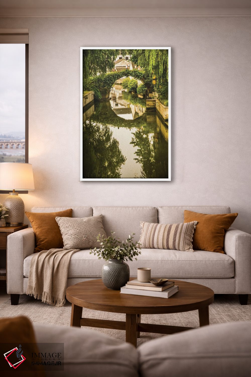 تابلو دکوراتیو Shaoxing City, Zhejiang Province, China. Water Reflections S… اثر ویلیام پری - D3W