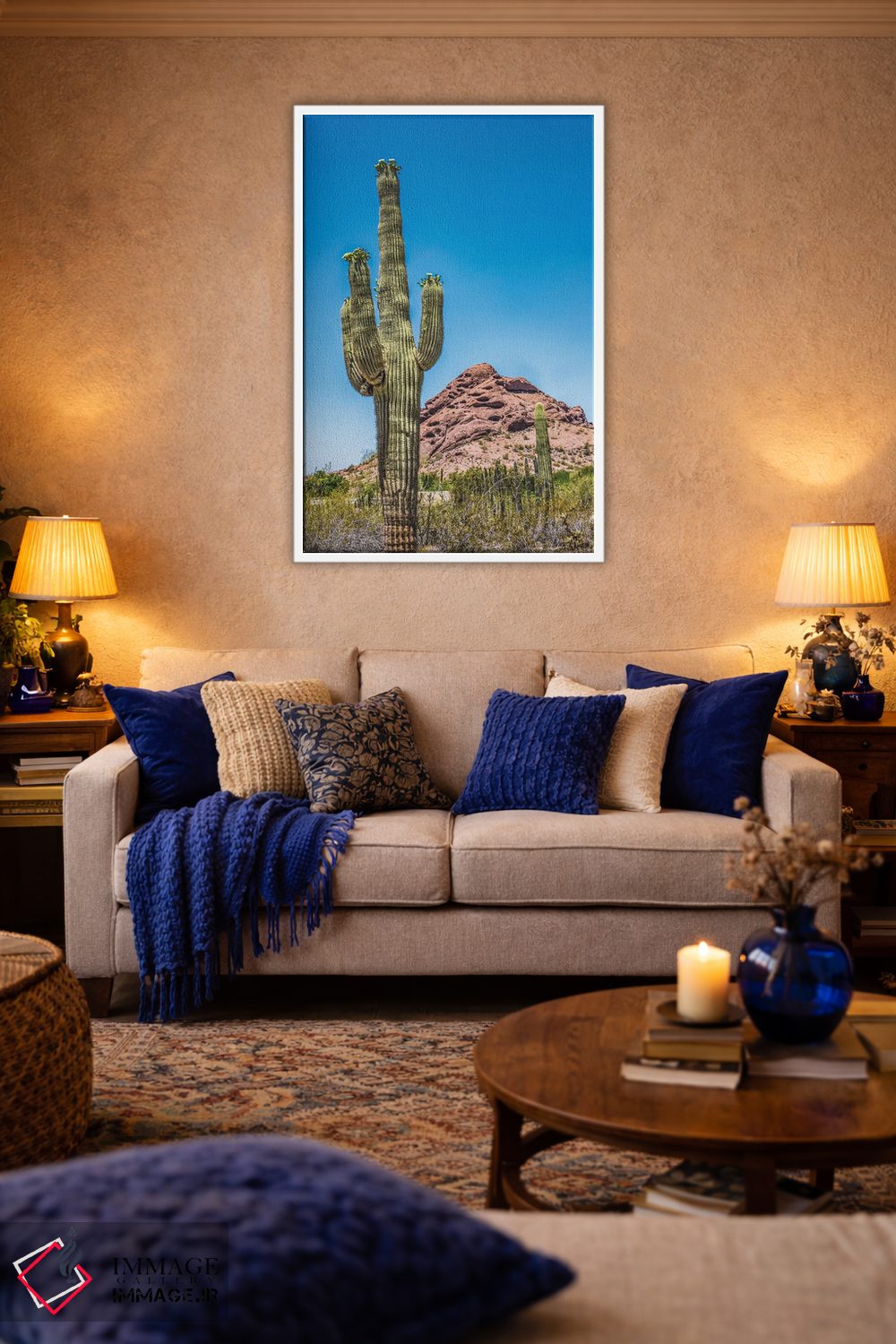 تابلو دکوراتیو Brown Mountain, Desert Botanical Garden, Phoenix, Arizona,شک… اثر ویلیام پری - D2W