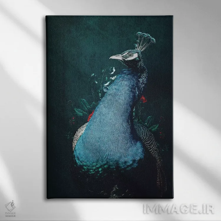 تابلو دکوراتیو طاووس ۲ اثر واتر ریکن - نمای روبهرو روی دیوار