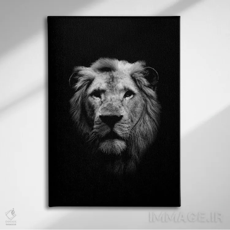 تابلو دکوراتیو شیر سیاه اثر واتر ریکن - نمای روبهرو روی دیوار