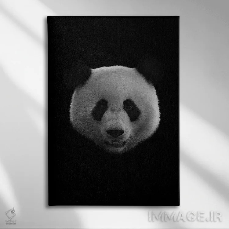 تابلو دکوراتیو پاندای سیاه اثر واتر ریکن - نمای روبهرو روی دیوار