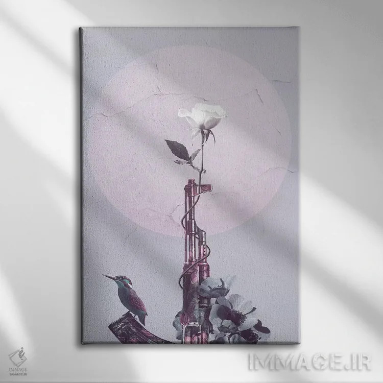 تابلو دکوراتیو تفنگ صلح اثر واتر ریکن - نمای روبهرو روی دیوار