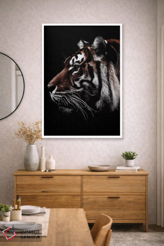 تابلو دکوراتیو Color,ببر سیاه، رنگی اثر واتر ریکن - D1W