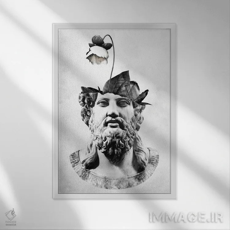 تابلو دکوراتیو زئوس گیاهی اثر واتر ریکن - نمای قابدار سفید