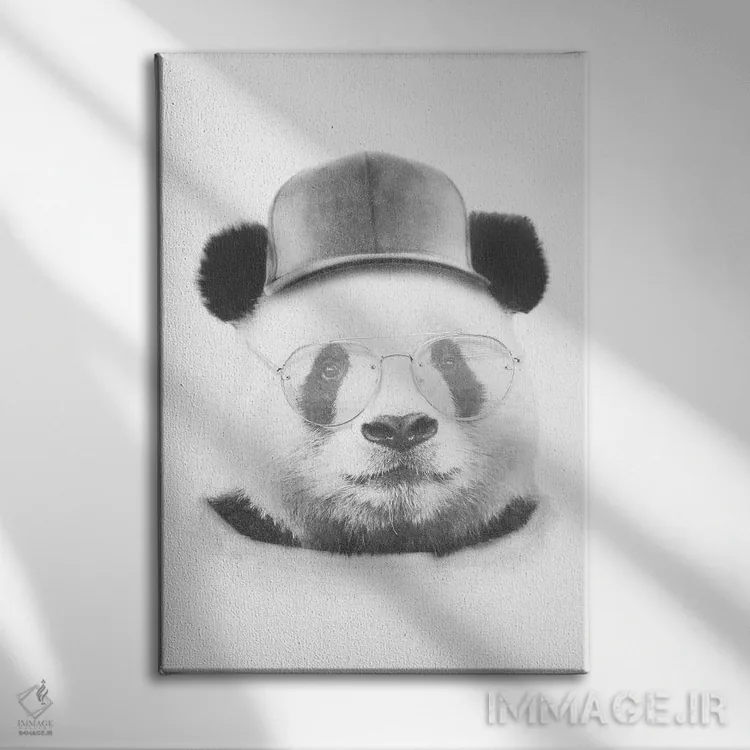 تابلو دکوراتیو پاندای باحال اثر واتر ریکن - نمای روبهرو روی دیوار