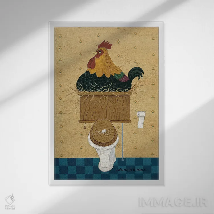 تابلو دکوراتیو روکش صندلی اثر وارن کیمبل - نمای قابدار سفید