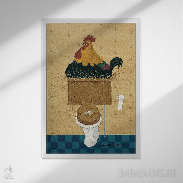 تابلو دکوراتیو روکش صندلی اثر وارن کیمبل - نمای قابدار سفید