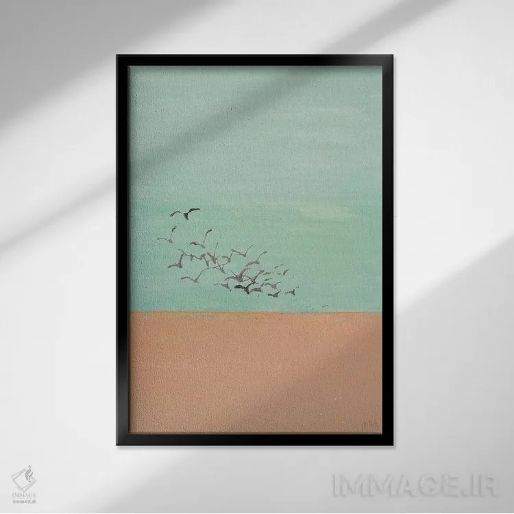 تابلو دکوراتیو به پرواز درآمدن اثر وین اسلیت - نمای قابدار مشکی
