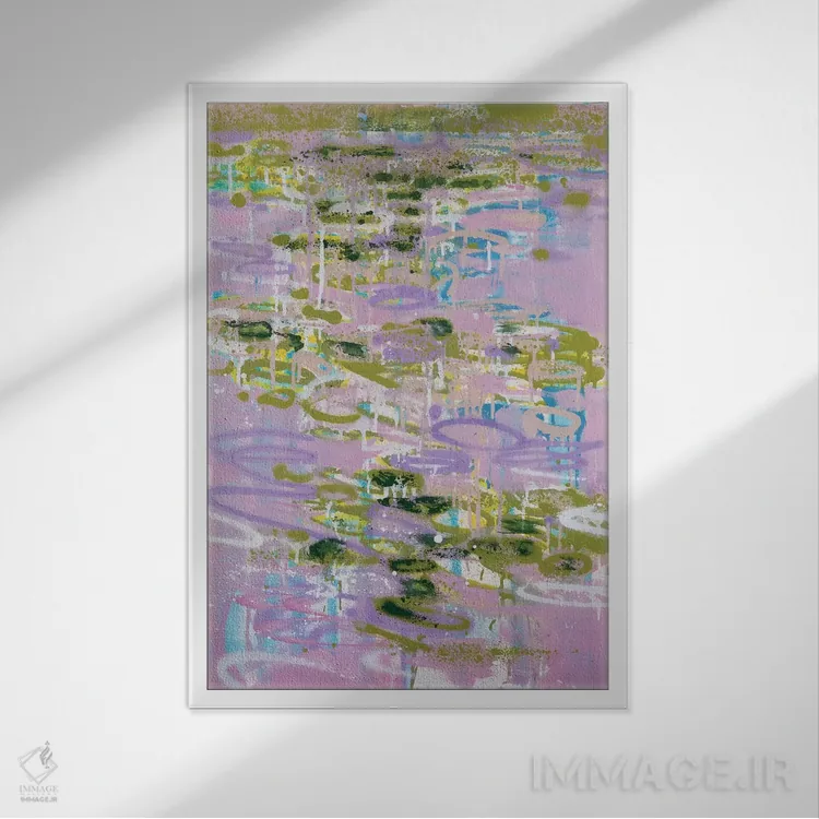تابلو انتزاعی شماره ۳۰ اثر وین اسلیت - نمای قابدار سفید