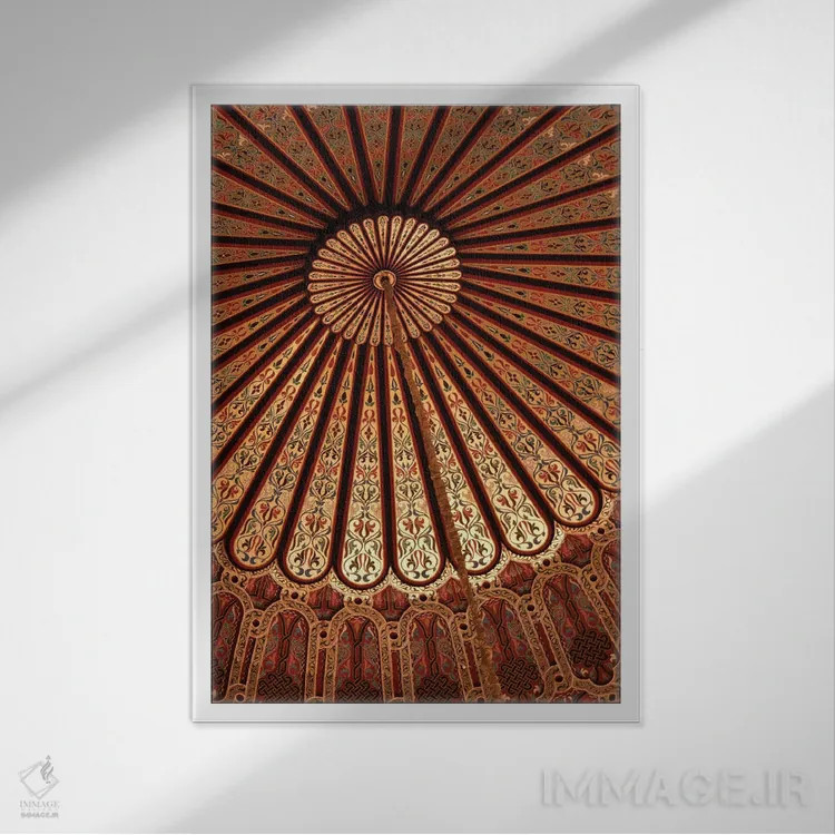 تابلو دکوراتیو Hassan II Mosque, Casablanca, Morocco,سقف گنبدی، مسجد حسن د… اثر ویلیام ساتن - نمای قابدار سفید