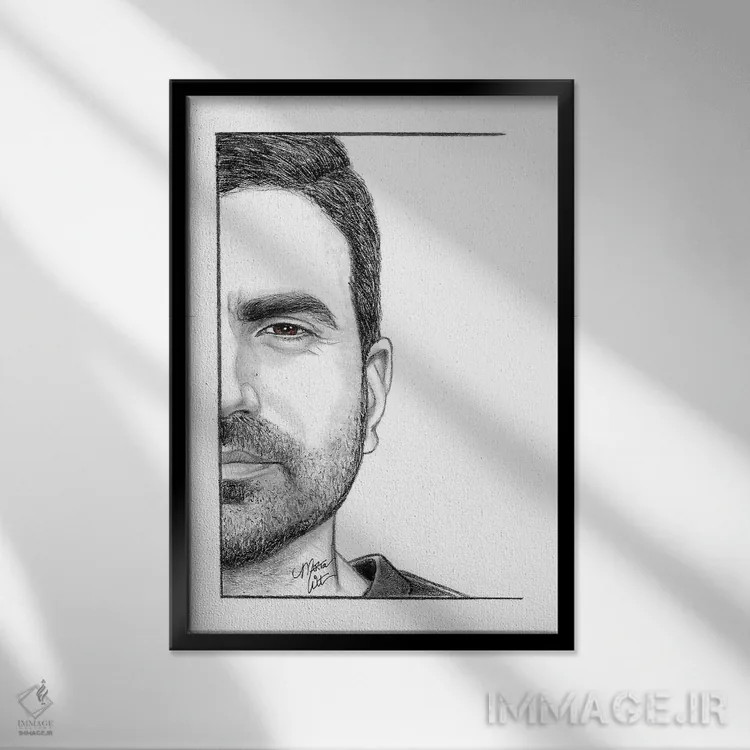 تابلو دکوراتیو روی کنت اثر مارتا ویت - نمای قابدار مشکی
