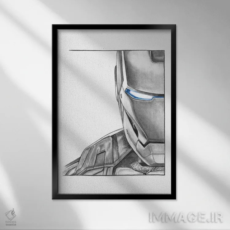 تابلو دکوراتیو مرد آهنی اثر مارتا ویت - نمای قابدار مشکی
