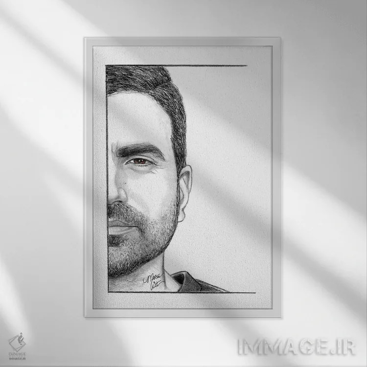 تابلو دکوراتیو روی کنت اثر مارتا ویت - نمای قابدار سفید