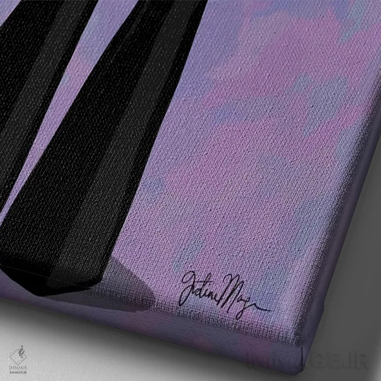 تابلو دکوراتیو وقفه قهوه اثر وینی وستون - نمای نزدیک بافت بوم