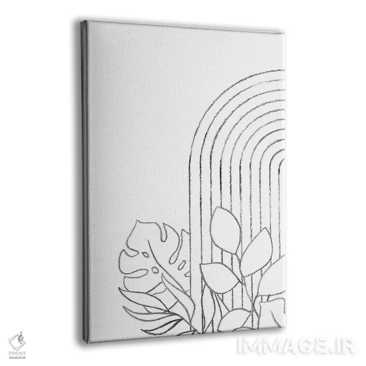 تابلو مینیمال نقاشی خطی گیاهی اثر ویلز وی - نمای پرسپکتیو محصول