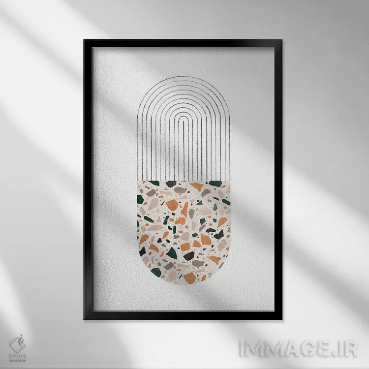 تابلو مینیمال طاق تراتزو اثر ویلز وی - نمای قابدار مشکی