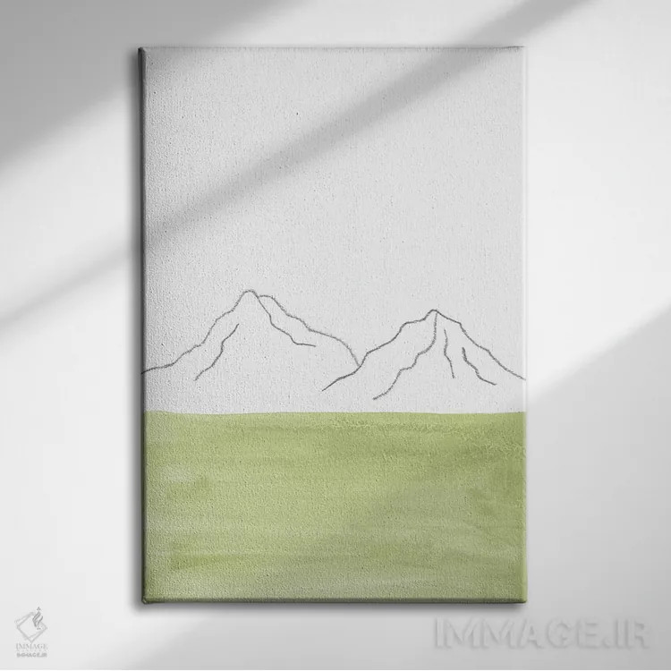 تابلو مینیمال منظره سبز مینیمال اثر ویلز وی - نمای روبهرو روی دیوار