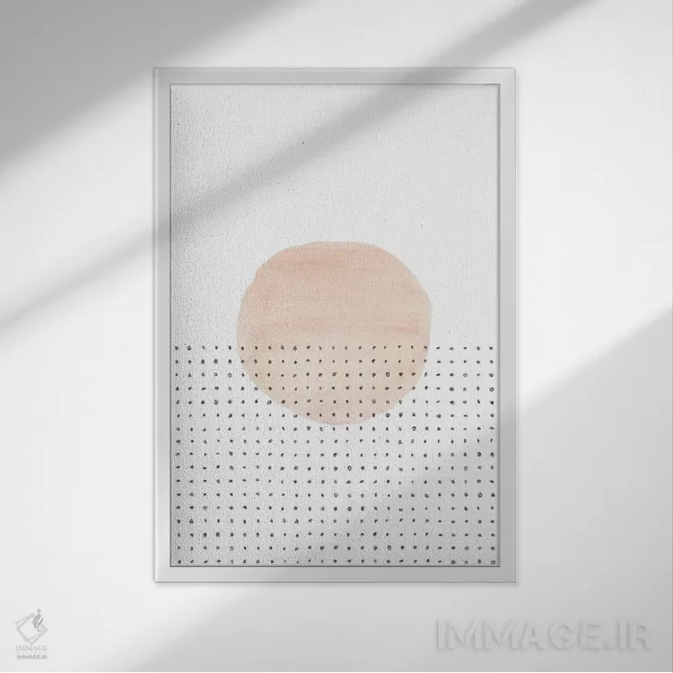 تابلو مینیمال غروب مینیمالیستی انتزاعی اثر ویلز وی - نمای قابدار سفید