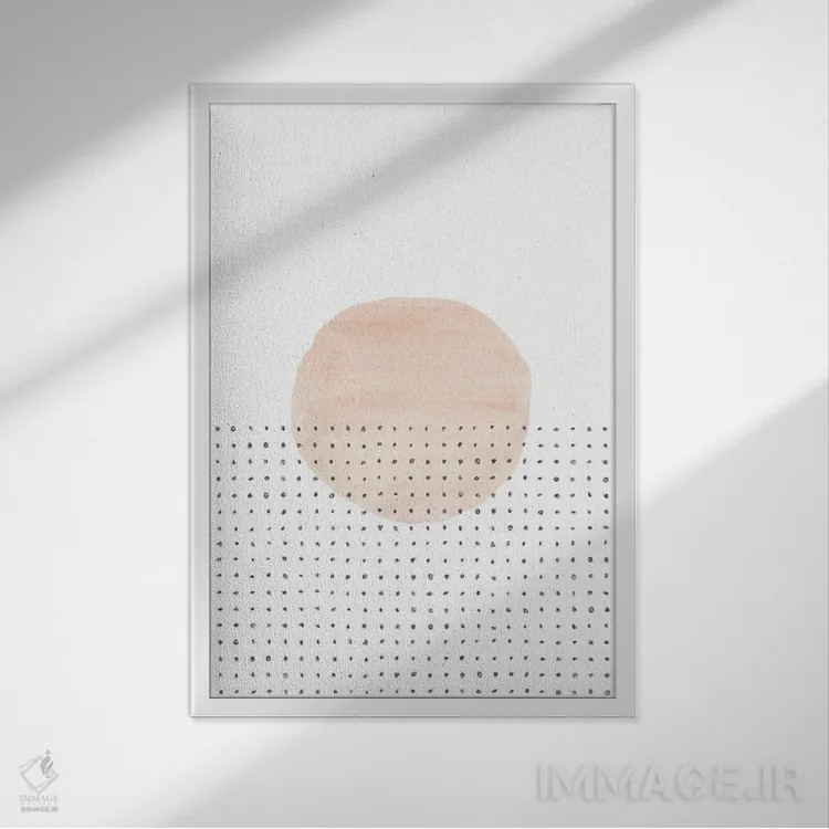تابلو مینیمال غروب مینیمالیستی انتزاعی اثر ویلز وی - نمای قابدار سفید