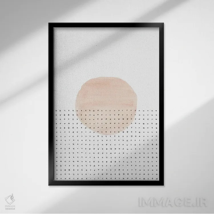 تابلو مینیمال غروب مینیمالیستی انتزاعی اثر ویلز وی - نمای قابدار مشکی