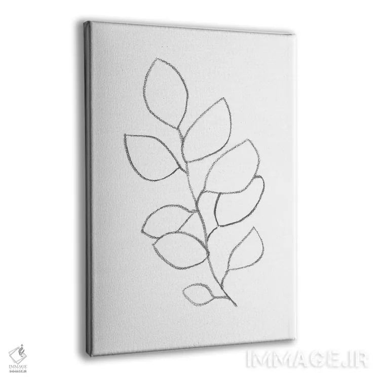 تابلو مینیمال نقاشی خطی گیاهی مینیمال اثر ویلز وی - نمای پرسپکتیو محصول