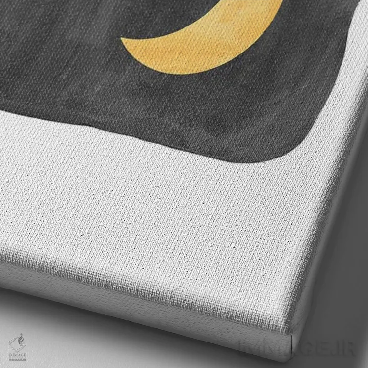 تابلو مینیمال sun and moon,روز و شب، خورشید و ماه اثر ویلز وی - نمای نزدیک بافت بوم
