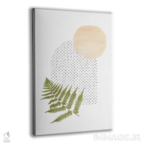 تابلو مینیمال سرخس و اشکال انتزاعی اثر ویلز وی - نمای پرسپکتیو محصول