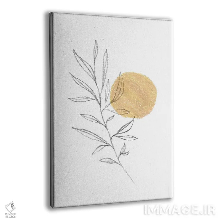 تابلو مینیمال گیاه بوهو و خورشید اثر ویلز وی - نمای پرسپکتیو محصول