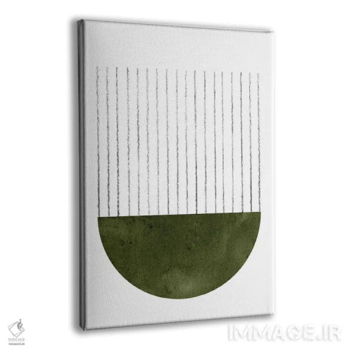 تابلو مینیمال هنر هندسی سبز تیره اثر ویلز وی - نمای پرسپکتیو محصول