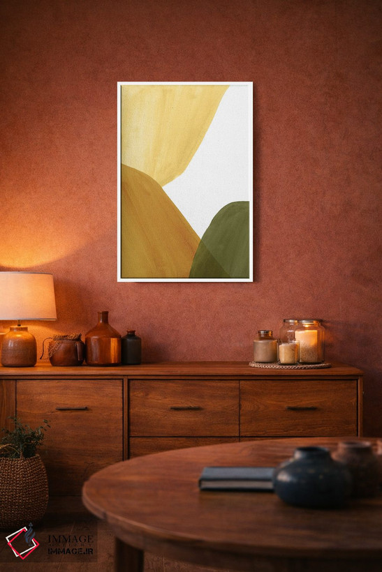تابلو مینیمال Autumn Colors II,اشکال ارگانیک انتزاعی با رنگ های پاییزی ۲ اثر ویلز وی - D3W
