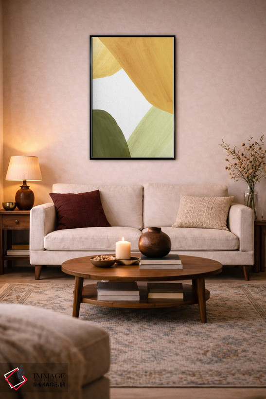 تابلو مینیمال Autumn Colors I,اشکال ارگانیک انتزاعی با رنگ های پاییزی ۱ اثر ویلز وی - D4B