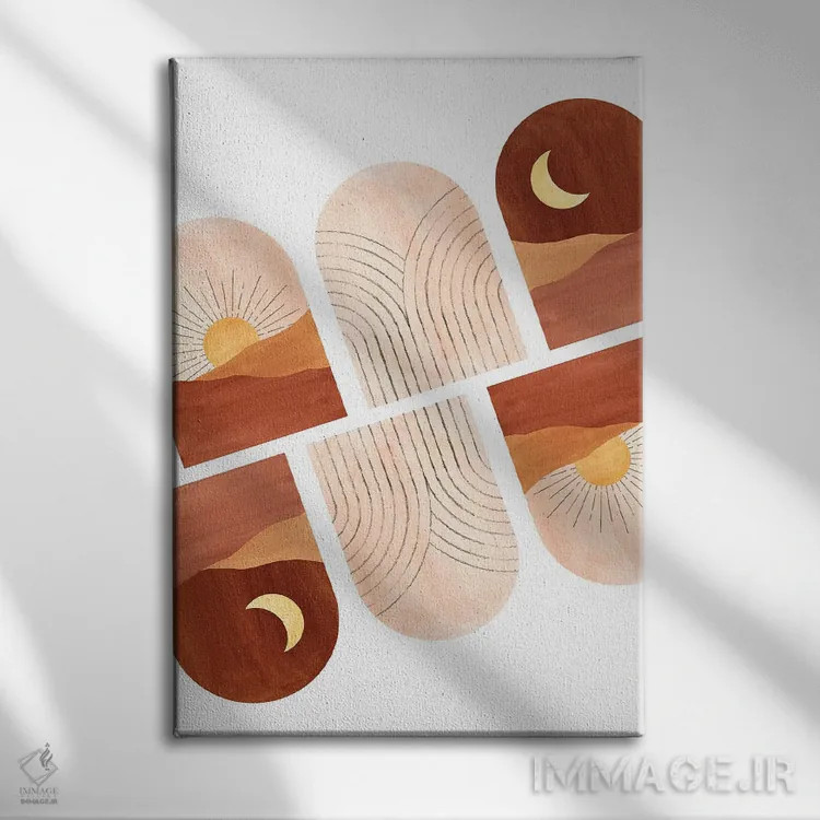 تابلو مدرن مناظر سفالی اثر ویلز وی - نمای روبهرو روی دیوار