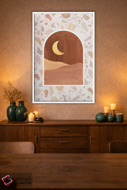 تابلو مینیمال شب کویر ترازو اثر ویلز وی - D1W
