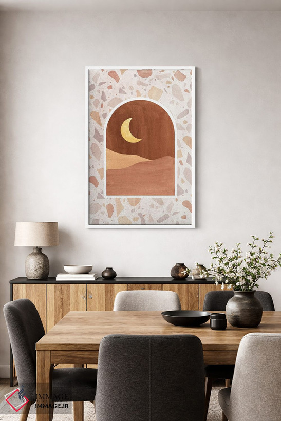 تابلو مینیمال شب کویر ترازو اثر ویلز وی - D4W
