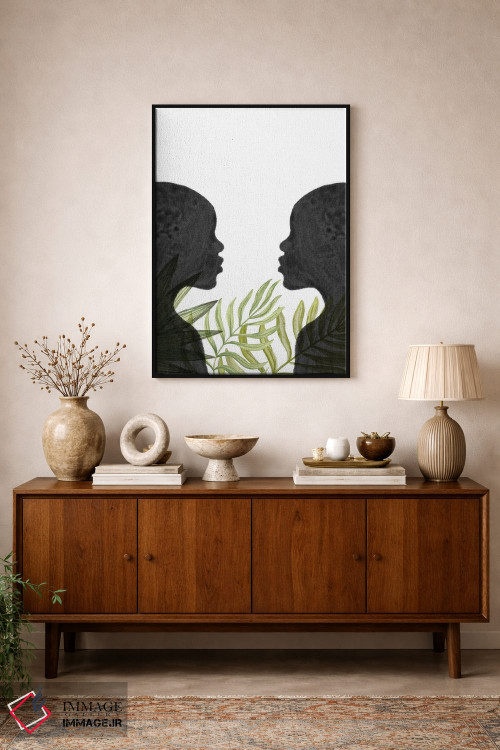 تابلو مینیمال African Inspired,زنان سیاهپوست با الهام از آفریقا اثر ویلز وی - D1B