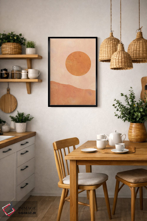 تابلو مینیمال ماه در بیابان اثر ویلز وی - D6B