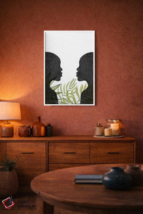 تابلو مینیمال African Inspired,زنان سیاهپوست با الهام از آفریقا اثر ویلز وی - D3W