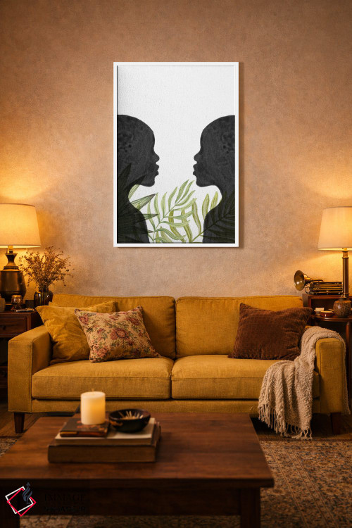 تابلو مینیمال African Inspired,زنان سیاهپوست با الهام از آفریقا اثر ویلز وی - D4W