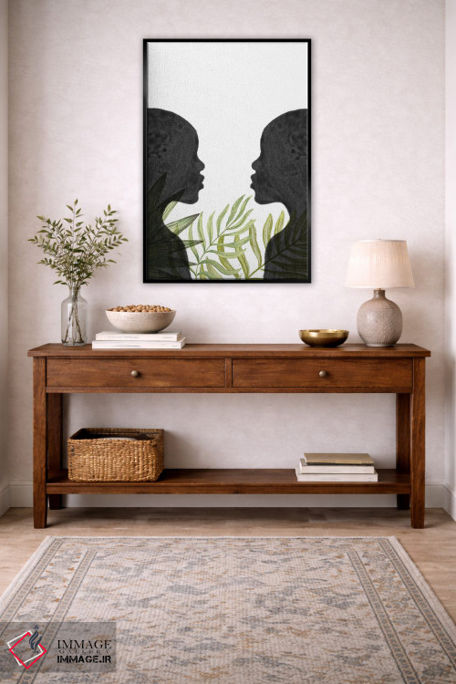 تابلو مینیمال African Inspired,زنان سیاهپوست با الهام از آفریقا اثر ویلز وی - D5B