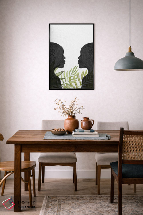 تابلو مینیمال African Inspired,زنان سیاهپوست با الهام از آفریقا اثر ویلز وی - D6B