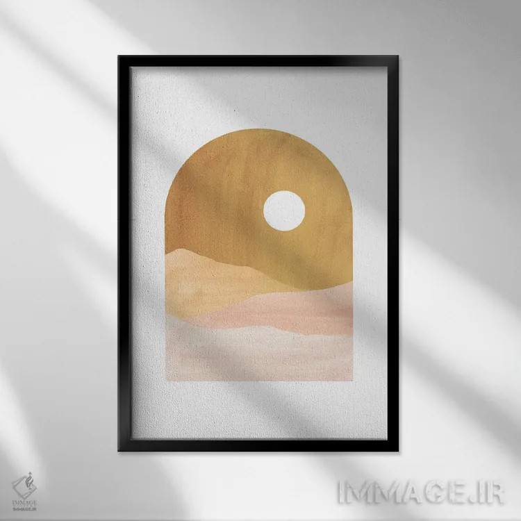 تابلو مینیمال منظره بوهو انتزاعی اثر ویلز وی - نمای قابدار مشکی