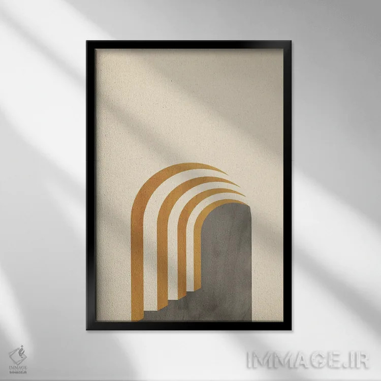 تابلو مینیمال معماری انتزاعی اثر ویلز وی - نمای قابدار مشکی