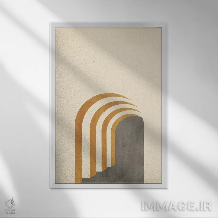 تابلو مینیمال معماری انتزاعی اثر ویلز وی - نمای قابدار سفید