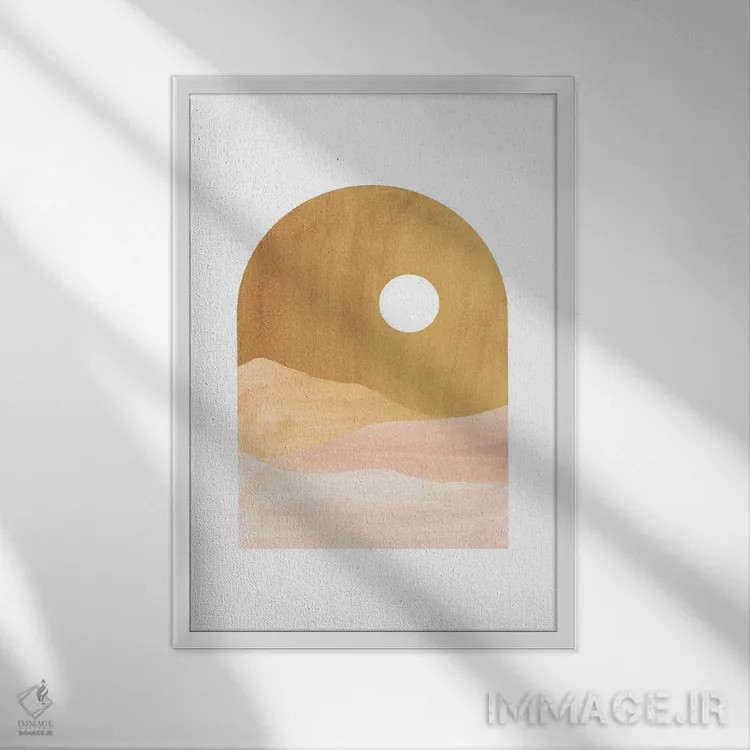 تابلو مینیمال منظره بوهو انتزاعی اثر ویلز وی - نمای قابدار سفید