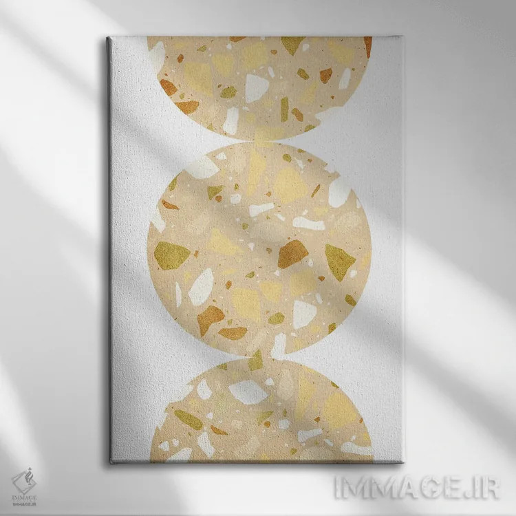 تابلو انتزاعی اشکال دایره ای ترازو ۲ اثر ویلز وی - نمای روبهرو روی دیوار