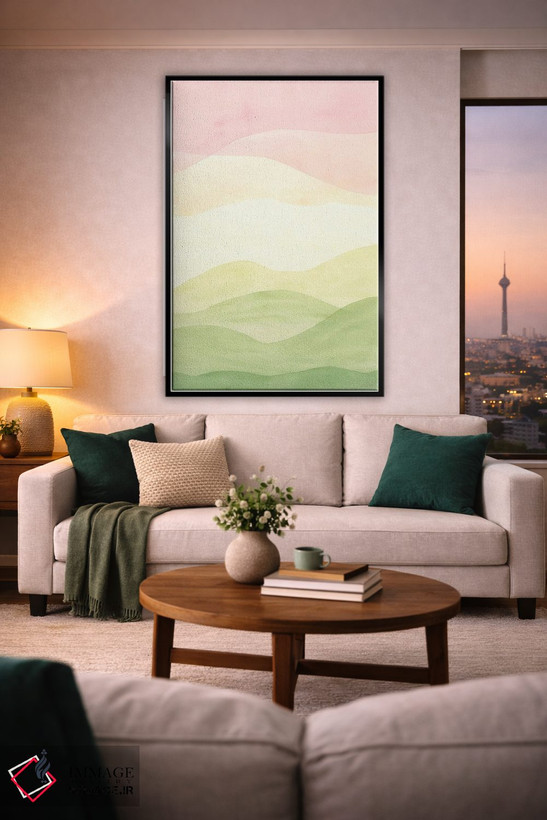 تابلو مینیمال Pastel Pink Sky,منظره انتزاعی با آسمان صورتی پاستلی اثر ویلز وی - D2B