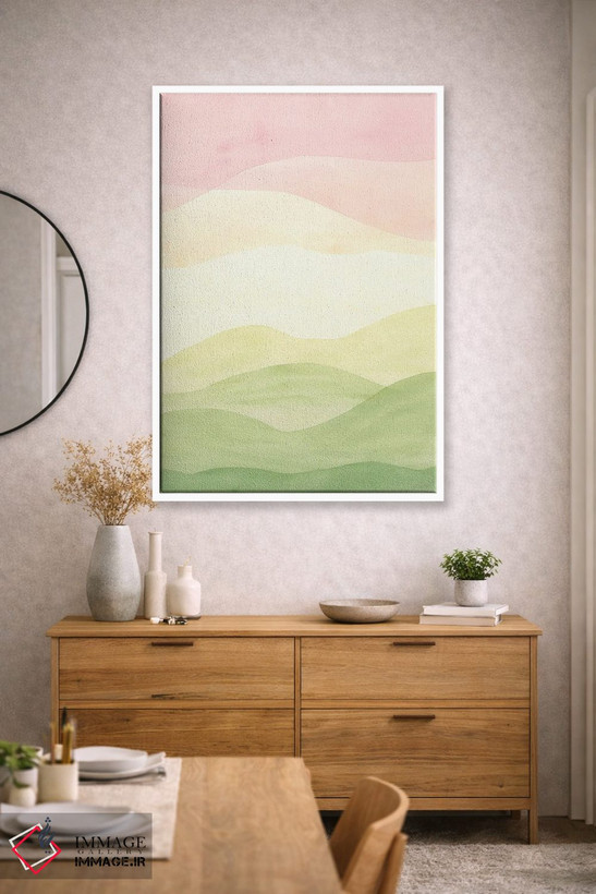 تابلو مینیمال Pastel Pink Sky,منظره انتزاعی با آسمان صورتی پاستلی اثر ویلز وی - D1W