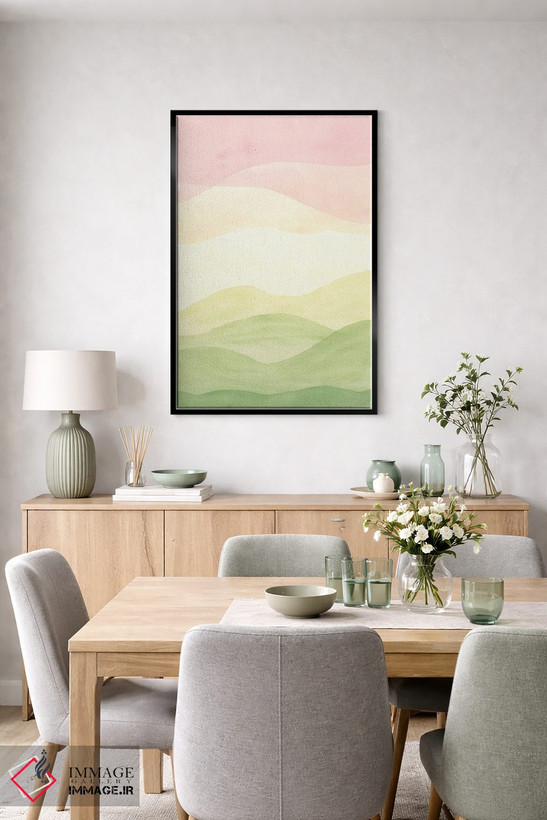 تابلو مینیمال Pastel Pink Sky,منظره انتزاعی با آسمان صورتی پاستلی اثر ویلز وی - D6B