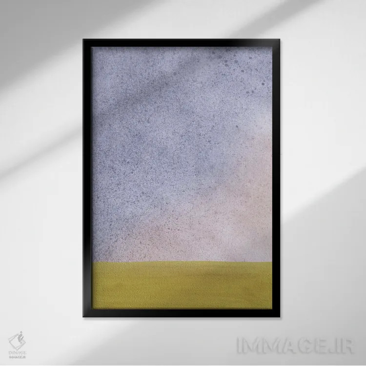 تابلو مینیمال منظره ابری انتزاعی اثر ویلز وی - نمای قابدار مشکی