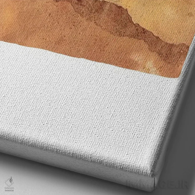 تابلو مینیمال Abstract Shape,منظره تراکوتا با فرم انتزاعی اثر ویلز وی - نمای نزدیک بافت بوم